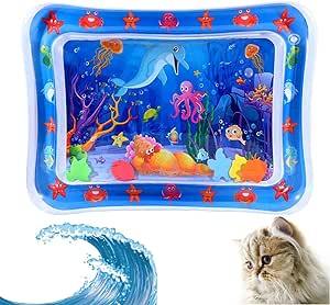 Sensory Water Play Mat for Cats,2024 Sensor Water Playmat,Thickened Water Sensor Play Mat for Cats,Water Sensory Playmat with Fish for Pet Play,Cat Water Play Mat (Dolphin)