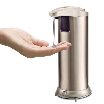 Aphse Automatic Soap Dispenser Hand Touchless Stainless Steel Soap Dispenser-Perfect for Bathroom and Kitchen Fingerprint Resistant - Brushed Nickel