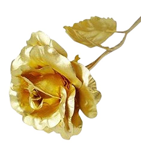 KDLINKS 24K 10-Inch Gold Foil Rose - Best Valentine's Day Gifts - Handcrafted & Last Forever! - Free Greeting Card Included