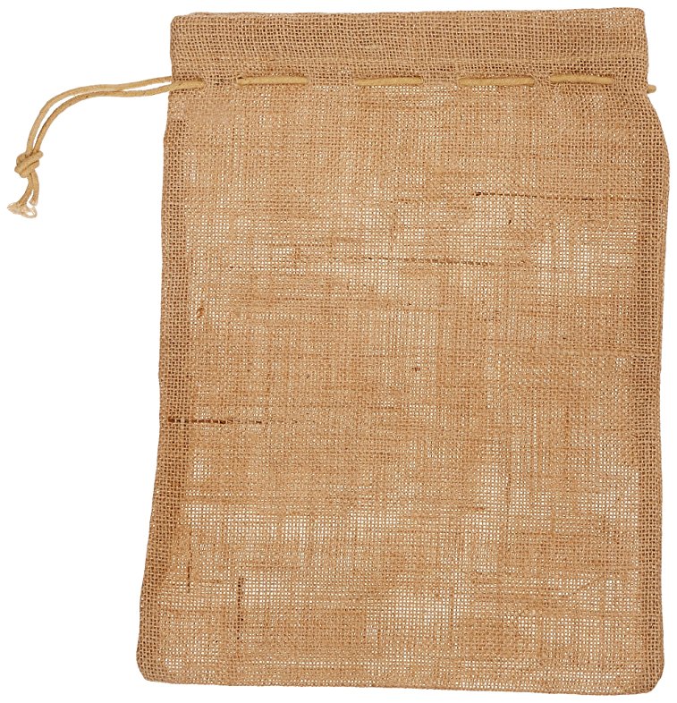 Pack of 6 -Un-laminated Jute Burlap Drawstring Bag Eco-friendly Reusable Bag Natural Size 10 x 14 Natural Color - Carrygreen Bags