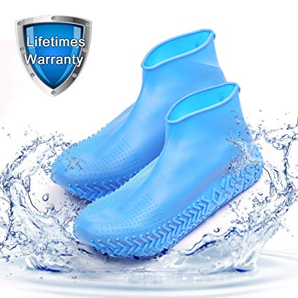 Waterproof Shoe Covers, Homestine Silicone Shoe Covers Waterproof Boot Reusable Non-Slip Rain Galoshes Stretchable Silicone Rubber Shoe Protectors for Cycling Outdoor Camping Fishing Garden