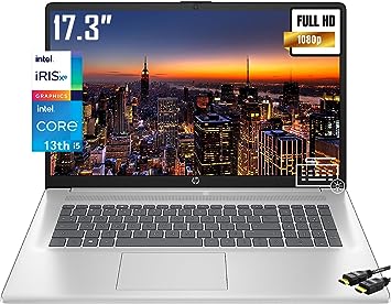 HP 2023 Flagship 17 Laptop, 17.3" IPS FHD(1920 x 1080) Display, 13th Intel 10-Core i5-1335U(Beats i7-1260U), Iris Xe Graphics, Bluetooth 5.3, Backlit KB, Window 11 Home(36GB|1TB SSD)