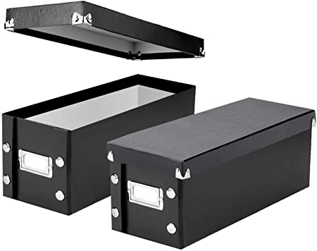 Snap-N-Store CD Storage Boxes, Set of 2 Boxes, Black (SNS01617)