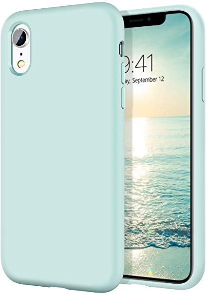 BENTOBEN iPhone XR Case, iPhone XR Cases, Soft Silicone Gel Rubber Bumper Phone Case with Anti-Slip Microfiber Lining Hard Back Shockproof Full-Body Protective Cover Case iPhone XR 6.1"- Mint Green