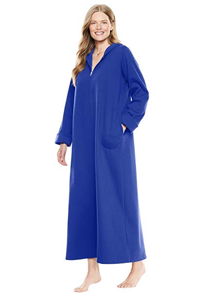 Dreams & Co. Women's Plus Size Hooded Fleece Robe