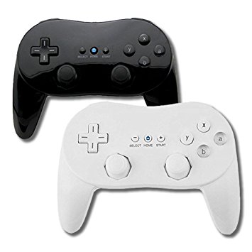 Wii Controller Classic Black and White Bundle Gamepad for Nintendo Wii Joypad for Nintendo Wii