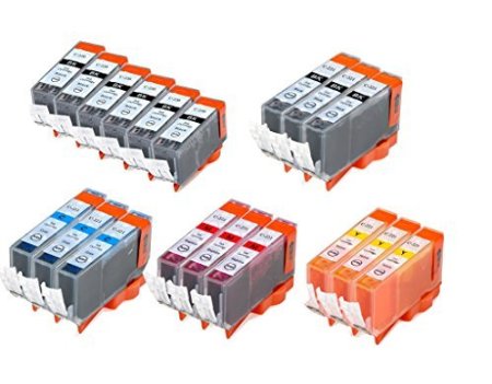 YoYoInk Remanufactured Ink Cartridges Replacement for Canon PGI 220 PGI-220 PGI220 CLI221 CLI-221 CLI 221 18 Pack (6 Large Black 3 Small Black 3 C 3 M 3 Y) - With Ink Level Display Indicator