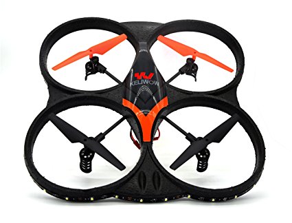 KELIWOW 2.4GHz 4 CH 6 Axis Gyro RC Quadcopter with HD Camera 360-degree Rolling LED Light