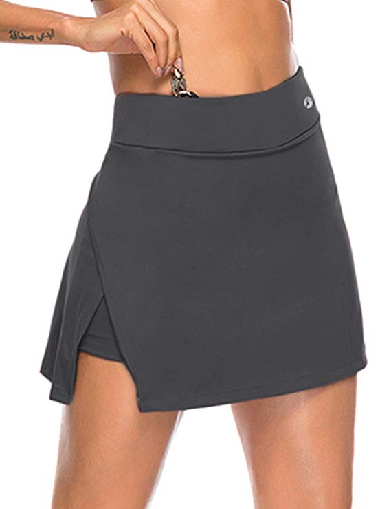 FeelinGirl Women's Active Athletic Skort Lightweight Skirt with Pockets for Running Tennis Golf Workout