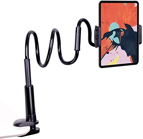 Yoobao Gooseneck Tablet Stand Holder, Phone Mount Stand for iPad Mini Air/iPhone/Samsung Galaxy Tabs/Nintendo Switch/Amazon Kindle Fire HD and More 4.5-10.5" Devices, Overall Length 47.2in - Black