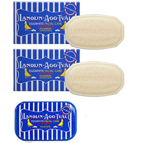 Victoria Soaps of Sweden Swedish Facial Soap Lanolin-Agg-Tval 50g x 2 with Case (Dry Skin/All Skin Type)