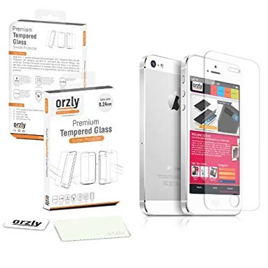 Orzly® - iPhone 5 / 5C / 5S Premium Tempered Glass Screen Guard - 0.3mm Protective Screen Protector For all models of iPhone5 SmartPhone including original 2012 iPhone 5 plus also 2013 iPhone 5S and iPhone 5C