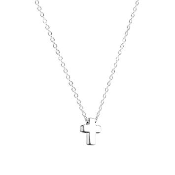 Petite Cross Necklace for Minimalist Christian Style [Extra Small] - Silver - for Girls & Women - Great Easter & Christmas Gift
