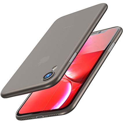 TOZO for iPhone XR Case 6.1 Inch (2018) Ultra-Thin Hard Cover Slim Fit [0.35mm] World's Thinnest Protect Bumper for iPhone XR [ Semi-Transparent ] Lightweight [Matte Finish Black]