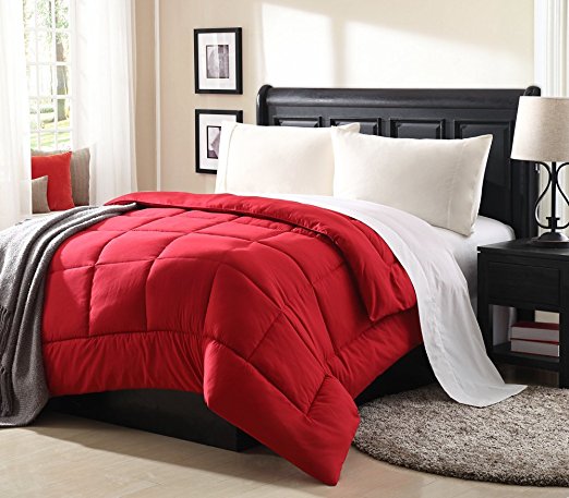 Lennox King Size Down Alternative Red Soft Comforter 102"x92" 100% Polyester