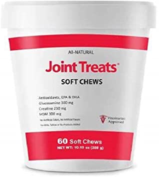 Joint MAX Joint Treats for Dogs - Glucosamine, MSM, Antioxidants, Creatine - Hip and Joint Pain Relief and Support Low Calorie Treat for Dogs - Made in USA - 60 Soft Chews