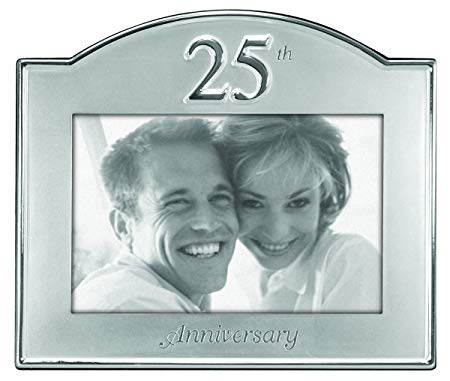 Malden International Designs 25th Anniversary Metal Picture Frame, 4x6, Silver