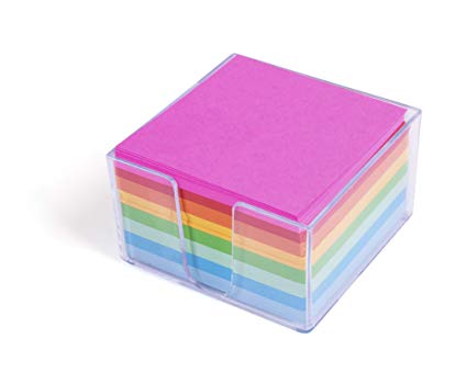 Mintra Office Memo Sheets with Cube - 3.4in x 3.4in - Note Paper For Taking Notes And Reminders, Work, Business, Desk, College, School, Organization, Planning (Memo Cube 500ct - Bright)