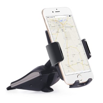 Car Mount,SGRICE CD Slot Smartphone Car Mount Holder phone Holder Cradle All iPhone 6\6S6 ,Samsung Galaxy S7 S6 S5 S4 S3,and Android Devices,360 Degree Rotation