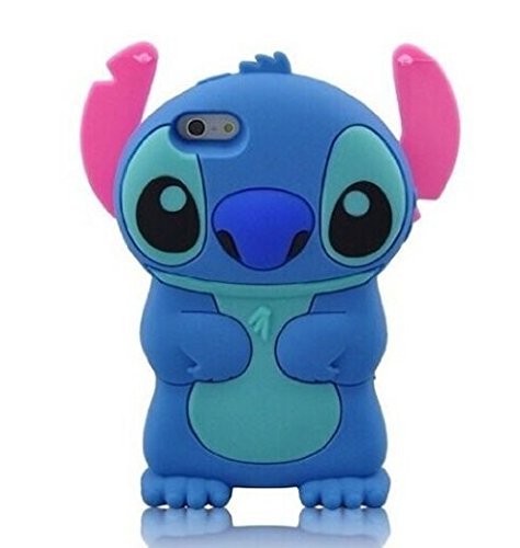 iPhone 6s Case, iPhone 6 Case, Cute 3D Cartoon Lovely Lilo Stitch Movable Ear Flip Soft Gel Rubber Silicone Protection Skin Case Cover for iPhone 6 / 6s 4.7" (Blue)