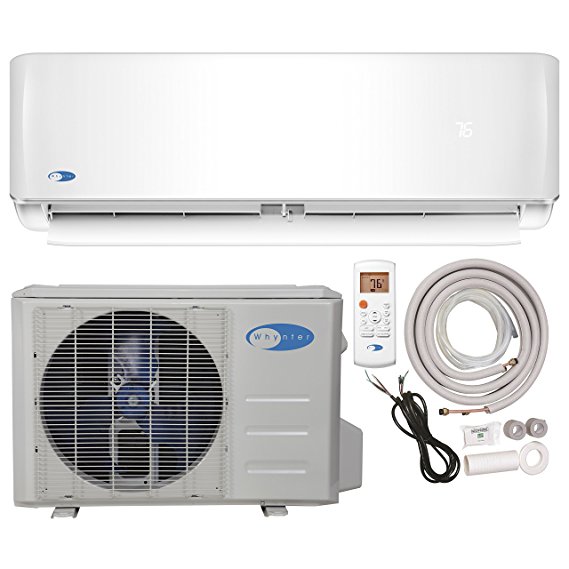 Whynter Mini Split Inverter Ductless Air Conditioner System & Heat Pump Full Set Seer 17 12000 Btu 115V