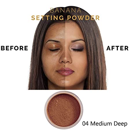 PHOERA Face Powder, Firstfly Loose Face Powder Translucent Smooth Setting Foundation Makeup, 1.02 Oz (#04 Medium Deep)