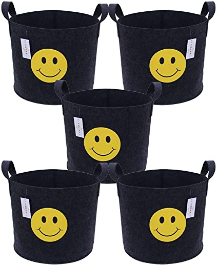 FHQSX Grow Bags Thicken Aeration Fabric Pots with Sturdy Handles, Easy to Move （7 Gallon）