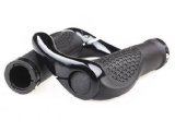 TRELC Ergonomic Design Bicycle Handlebar Grips With Rubber Grip Black and Aluminum Barend And Bike Chainstay Protector