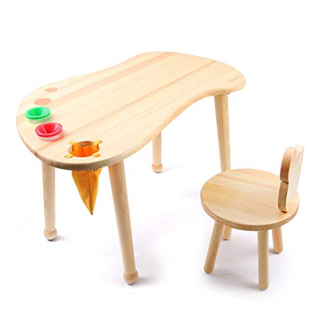 Baobe Kids Hardwood Play Table for Kids, Kids Drawing Table, Solid Wood Children Table for Playroom/Daycare/Preschool, Natural Finish (Table)