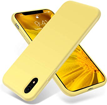 for iPhone XR Case, OTOFLY [Silky and Soft Touch Series] Premium Soft Silicone Rubber Full-Body Protective Bumper Case Compatible with Apple iPhone XR - Yellow