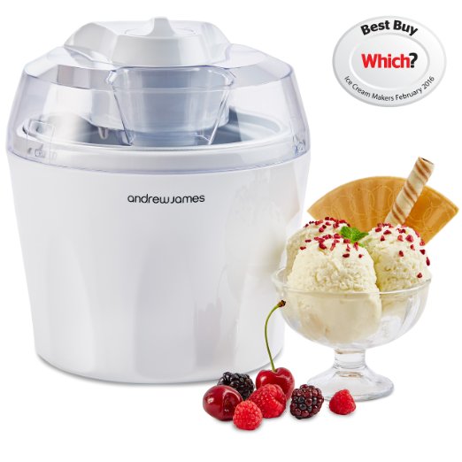 Andrew James Ice Cream Sorbet and Frozen Yoghurt Maker With 2 Year Warranty  15 Litre Capacity - voted Best Buy Ice Cream Maker By Which Magazine