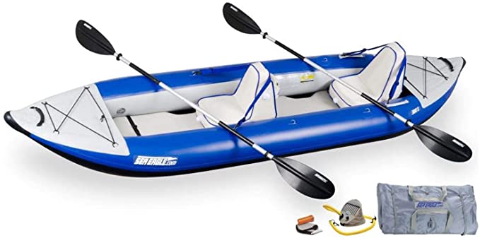 SEA EAGLE Explorer 380 Deluxe 2 Person Inflatable White/Open Water Kayak Canoe