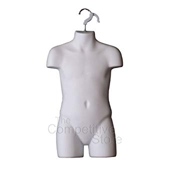 Child Mannequin Torso Dress Form - Hollow Back Style for 5T - 7 Boys or Girls Clothing Size - Great for Kids Clothes Sellers or Display at Trade Shows Art or Photography
