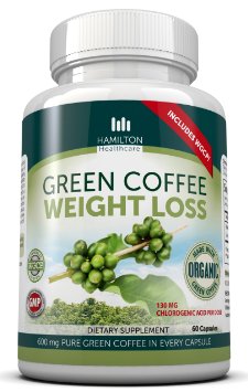 Hamilton Healthcare Organic Green Coffee Bean Weight Loss Supplement, 60 Count