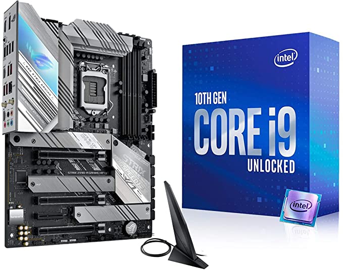 Micro Center Intel Core i9-10850K Desktop Processor 10 Cores up to 5.2 GHz Unlocked LGA1200 125W Bundle with ASUS ROG Strix Z590-A Gaming WiFi ATX Motherboard DDR4 3 X M.2, 3.2 Type-C, Aura Sync RGB