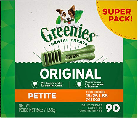 Greenies Dog Dental Chews Dog Treats - Petite Size (15-25 lb Dogs)