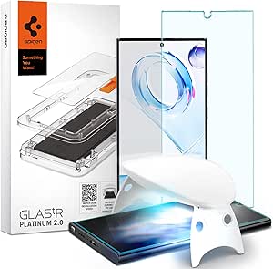 Spigen Glas.tR Platinum 2.0 Verre Trempé compatible avec Samsung Galaxy S23 Ultra, Empreinte digitale, Couverture complète, 9H Protection écran