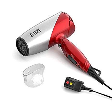 1875W Powerful Lightweight Dual Voltage Hair Dryer Folding Handle Ceramic Blow Dryer DC motor for Household & Travel Use with Concentrator