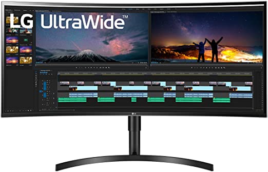 LG 38WN75C-B 38-Inch Class 21:9 Curved UltraWide QHD  (3840 x 1600) IPS Display with HDR 10 and Tilt/Height Adjustable Stand, Black