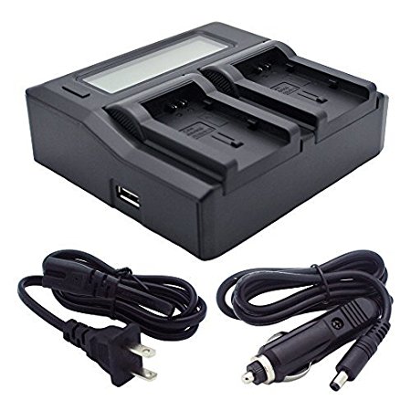 Kapaxen Dual Channel Battery Charger for Canon BP-820 BP-828 Camcorder Batteries