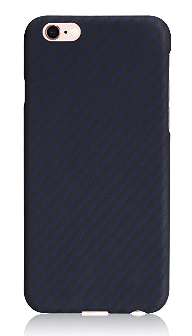 iPhone 6 plus/iPhone 6s plus Case, PITAKA [Aramid Fibre] Super Slim 0.65mm /Bullet Proof Material Case for iPhone 6 plus/iPhone 6s plus(5.5 Inch) - Black/Blue [with Tempered Glass Screen Protector]