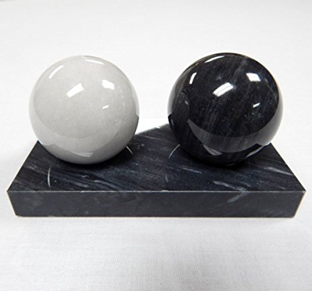 Acu-Balls Chinese Health Medicine Marble Baoding Stress Balls with Stand – Stone Massage Therapy Hand Exercise – 1.8 Inch