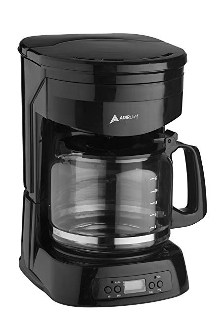 AdirChef 12-Cup Programmable Coffeemaker with Automatic Turn-On Timer and Automatic 2 Hours Turn-Off