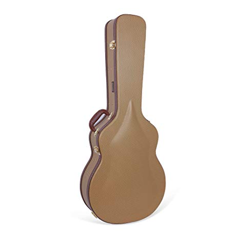 Crossrock Deluxe Wood Hard Case for Acoustic Super Jumbo Guitar, Vintage Tweed(CRW600SBTW)