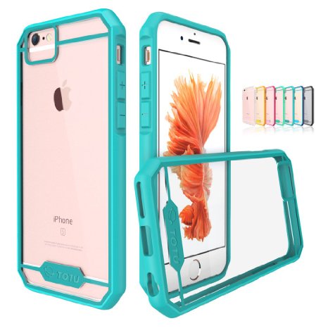 iPhone 6S Plus Case TOTU Hybrid Bumper Scratch Proof Crystal Clear Protective Case with Clear Back Panel for Apple iPhone 6 Plus 2014  iPhone 6S Plus 2015 Light BlueSky Blue