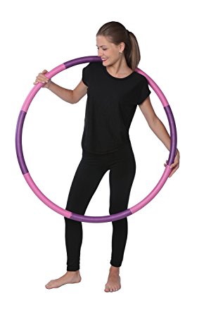 DG Sports 3 Pound Weighted Hula Hoop - Ideal for Aerobics Workouts, Hot Fitness & Weight Loss Exercise - Comes Apart for Easy Storage