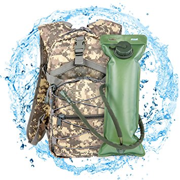 Pulchra Hydration Backpack with 3L Bladder (BPA Free, FDA Approved), Waterproof Lightweight Water Back Pack Camping Hiking Outdoor Bladder Backpack Kids Women Men ( 6 Original Design )