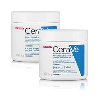 CeraVe Feuchtigkeitscreme für Körper und Gesicht, Creme für trockene bis sehr trockene Haut, Mit Hyaluron und 3 essenziellen Ceramiden