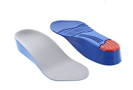 IK208 - High Arch Mid Sole Support 3/4 Length Shoes Insole For Men - 1.5 Inches Taller (Men (One Size Fits All))