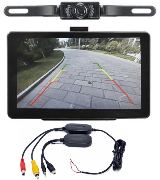 ANLENG 7" 4GB Car GPS Navigation and Waterproof Wireless Rear View Camera Bluetooth AV-IN Free America New Maps